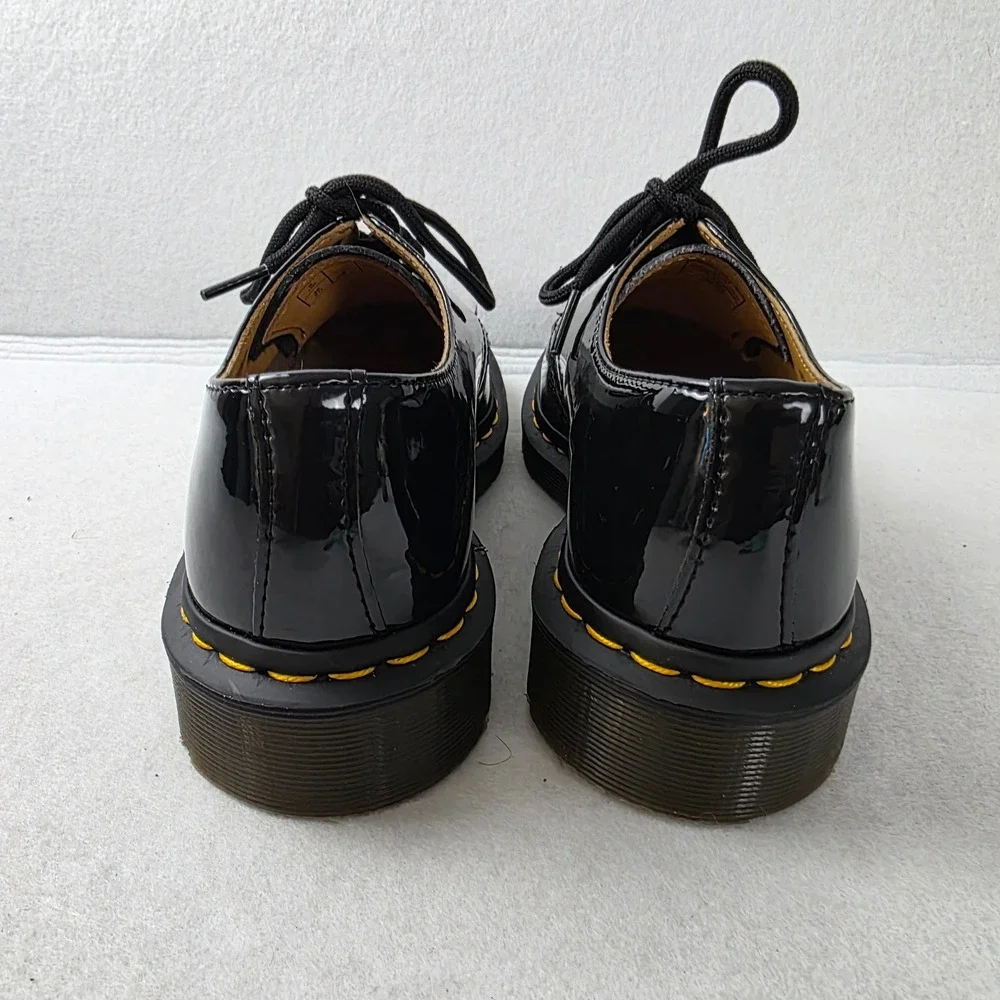 Dr. Martens 1461 Black Patent Lamper Leather 3-Eye Oxford Shoes Womens 8 10084